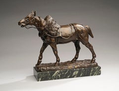 Antique Bronze Portrait Draft Horse by Isidore Jules Bonheur (France, 1827-1901)