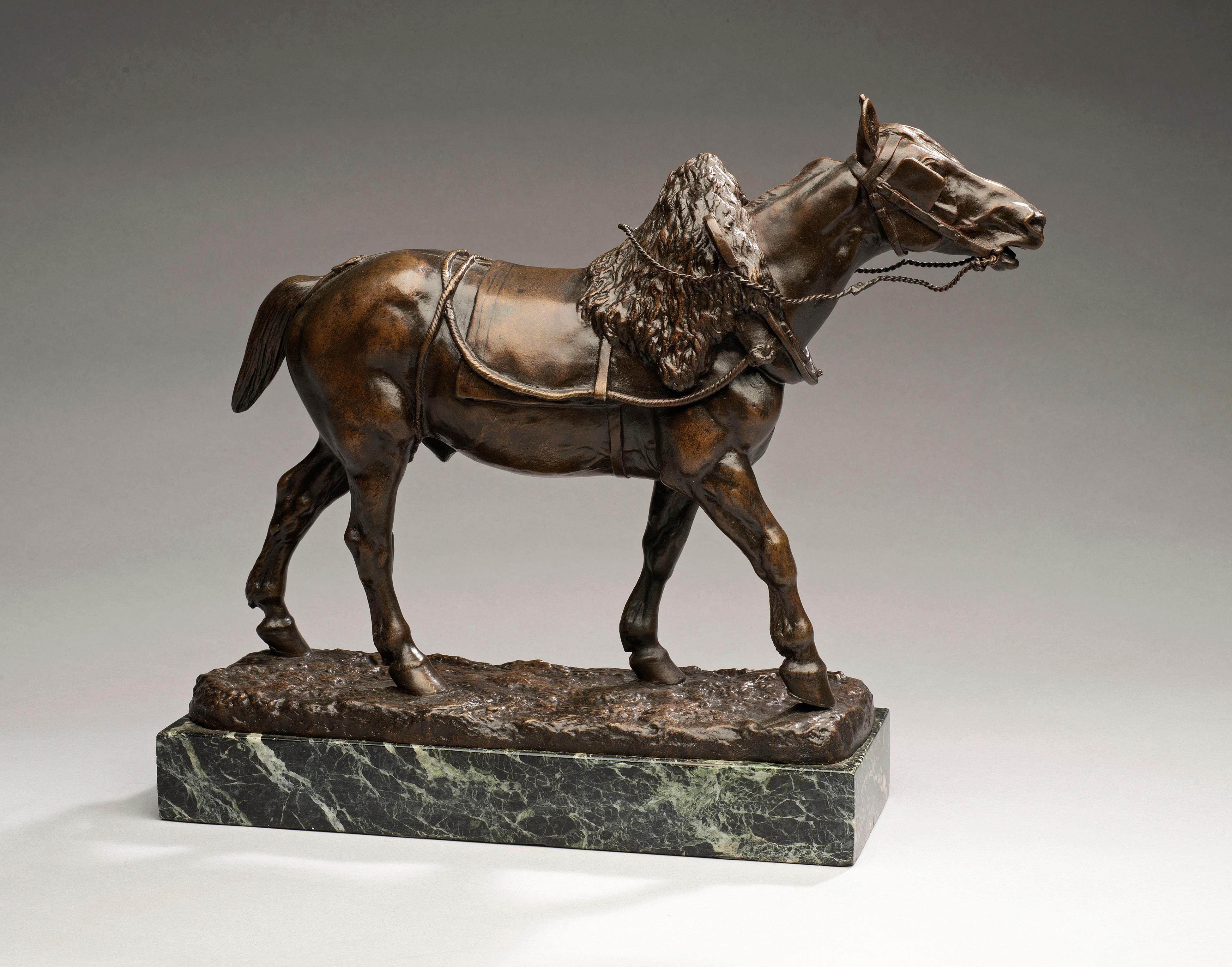 Antique Bronze Portrait Draft Horse by Isidore Jules Bonheur (France, 1827-1901) For Sale 2