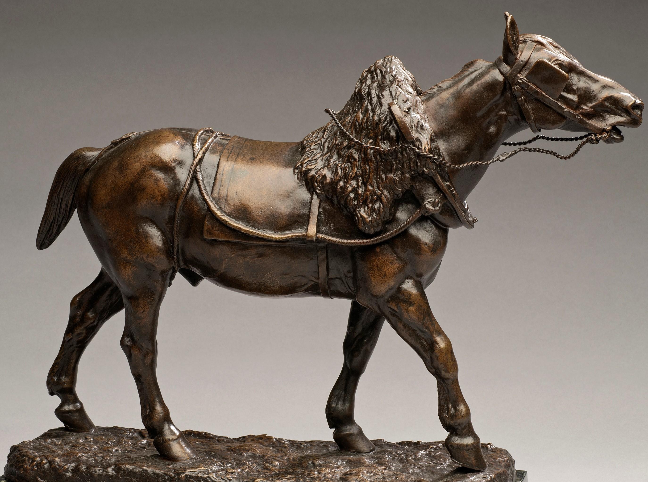 Antique Bronze Portrait Draft Horse by Isidore Jules Bonheur (France, 1827-1901) For Sale 5