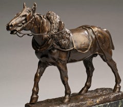  Draft Horse-Bronze Portrait by Isidore Jules Bonheur (France, 1827-1901)