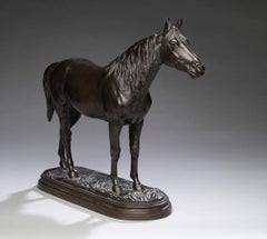 Antique Horse Portrait of a Standing Stallion Isidore Jules Bonheur (France, 1827-1901)