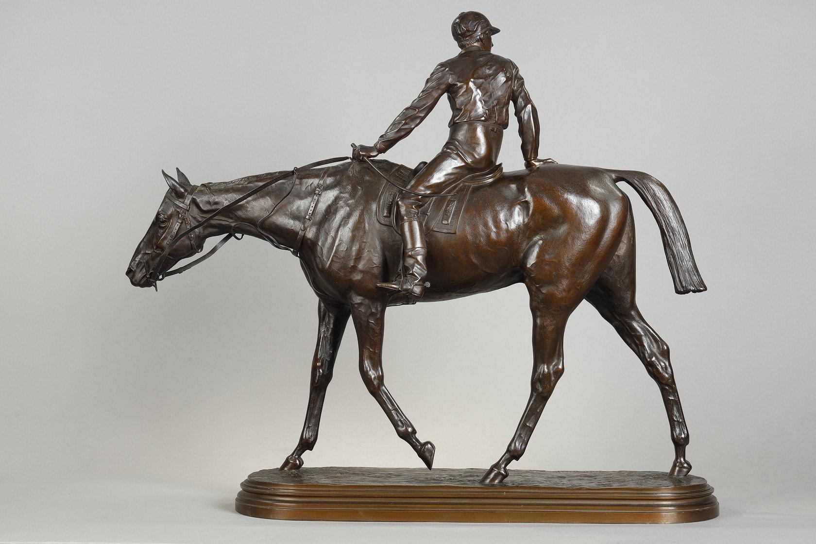 Jockey Ganador - Sculpture Escuela francesa de Isidore Jules Bonheur