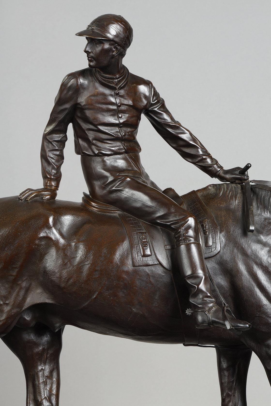 Jockey Ganador - Figurative Sculpture Oro de Isidore Jules Bonheur