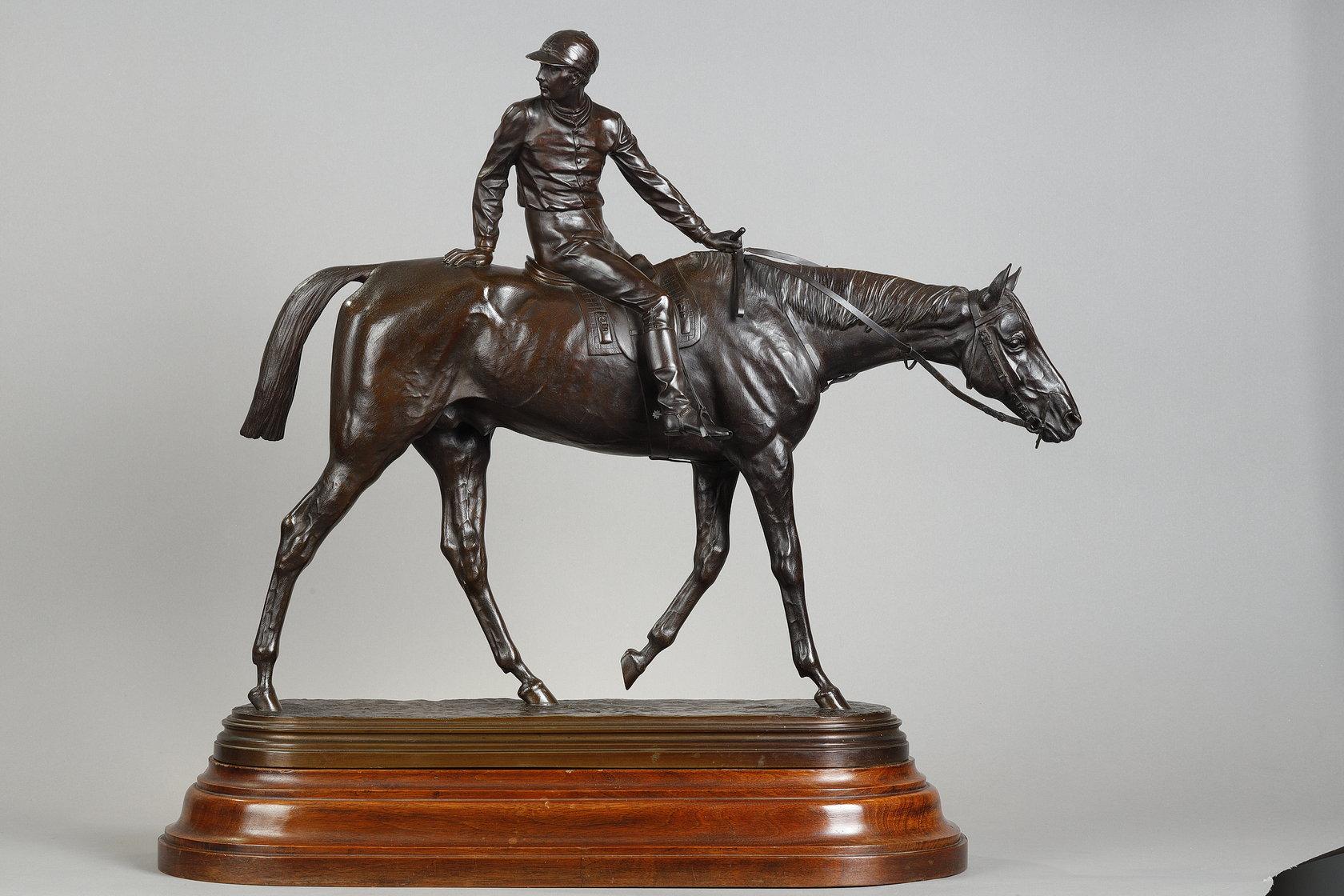 Figurative Sculpture de Isidore Jules Bonheur - Jockey Ganador