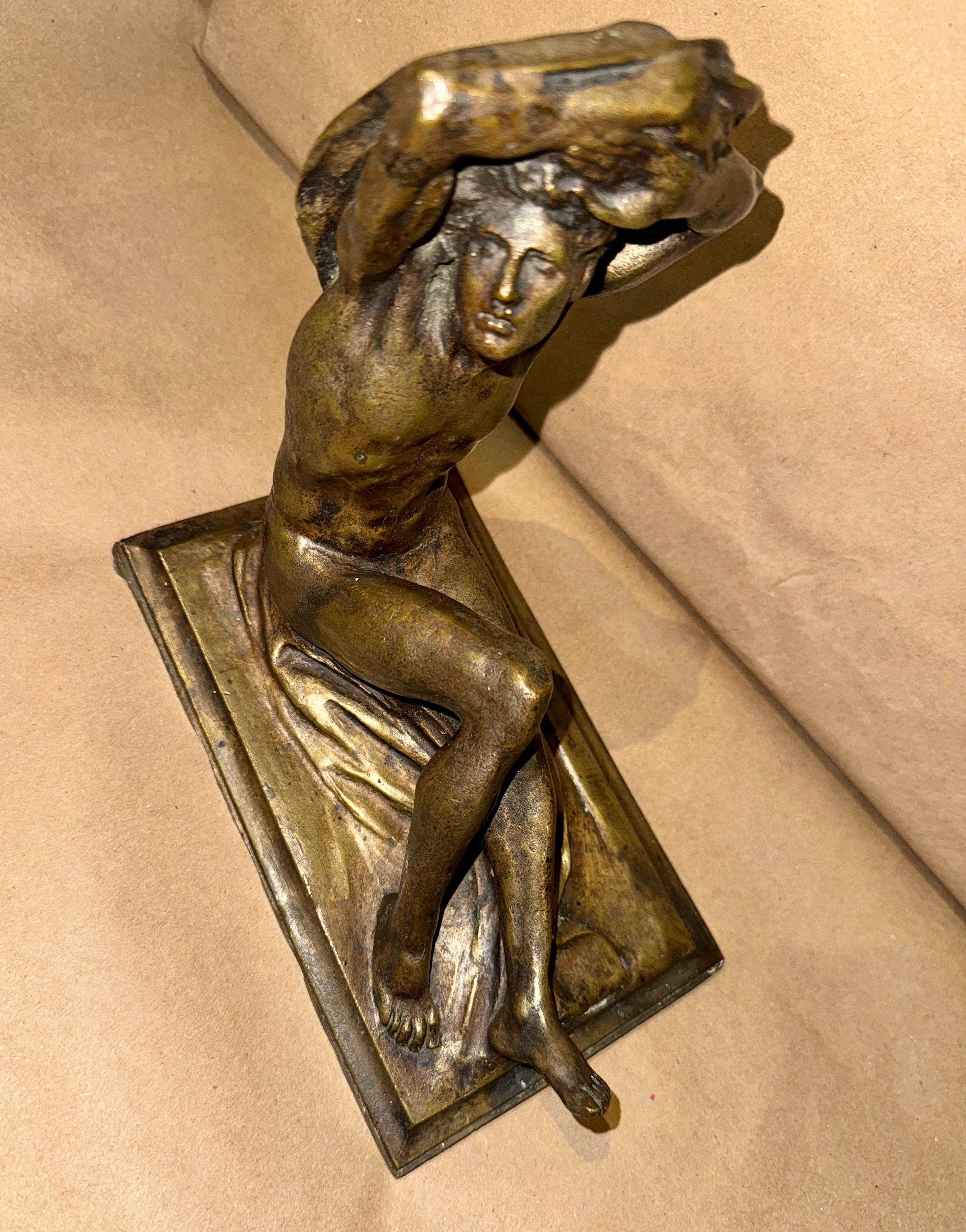 Rechteckiger Mann Ashcan, amerikanische Szene, Sozialrealismus, Gay Nude, frühes 20. Jahrhundert (Amerikanischer Realismus), Sculpture, von Isidore Konti