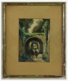 Into the tunnel - Oil Painting by Isidore Odorico - Early-20th Century