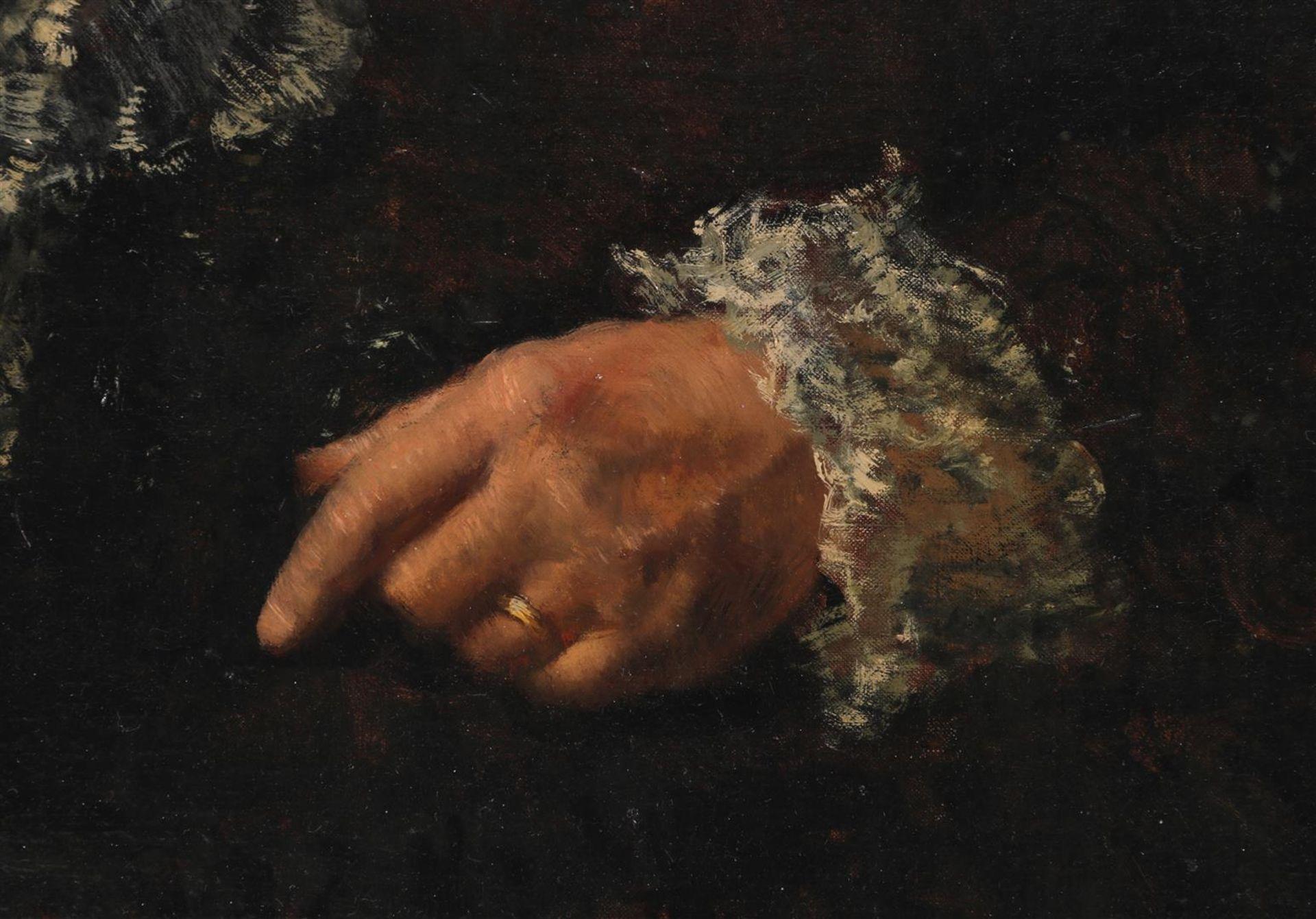 Porträt einer Frau (Schwarz), Still-Life Painting, von Isidore Verheyden 