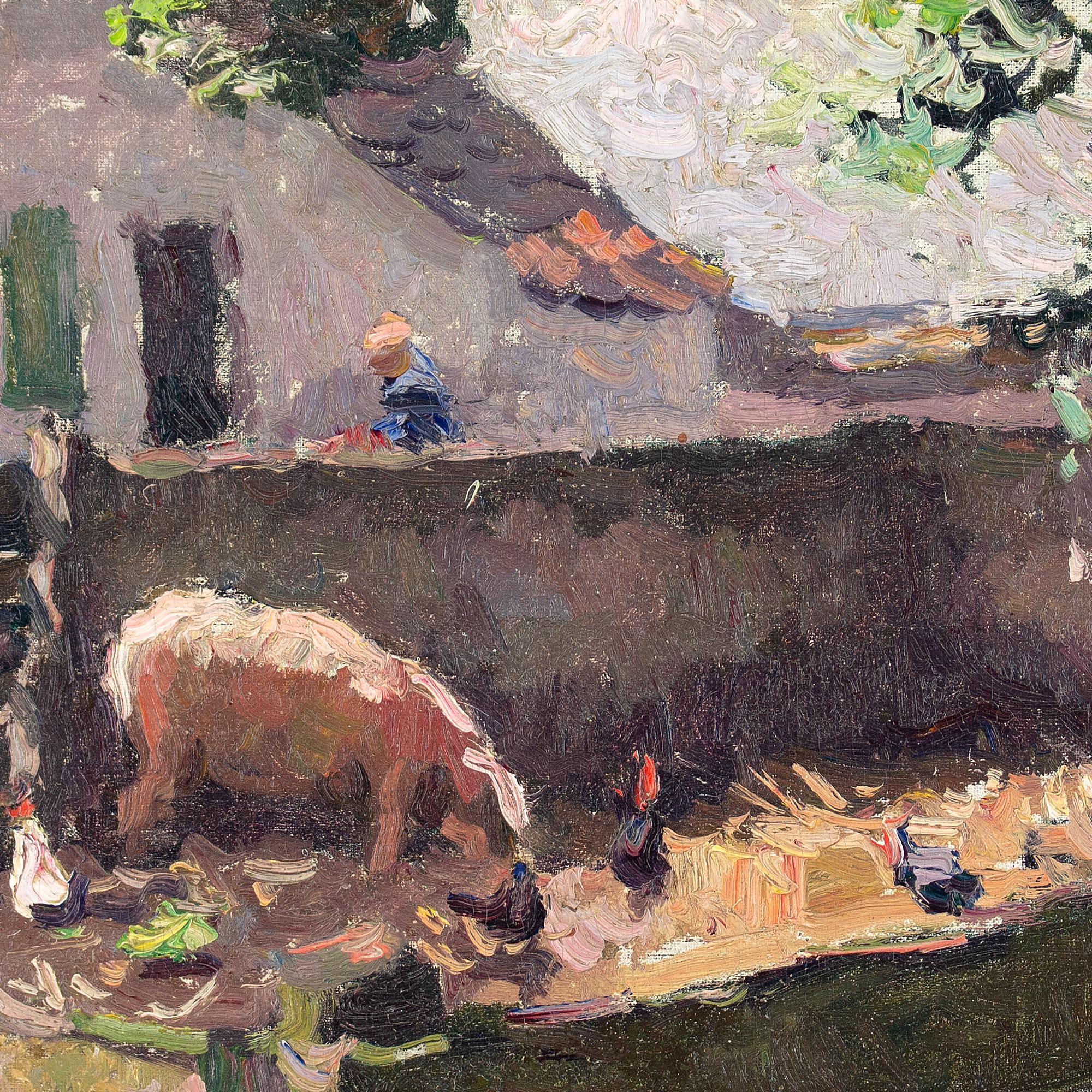 Isidore Verheyden, Study Of A Farmyard, Oil Painting For Sale 4