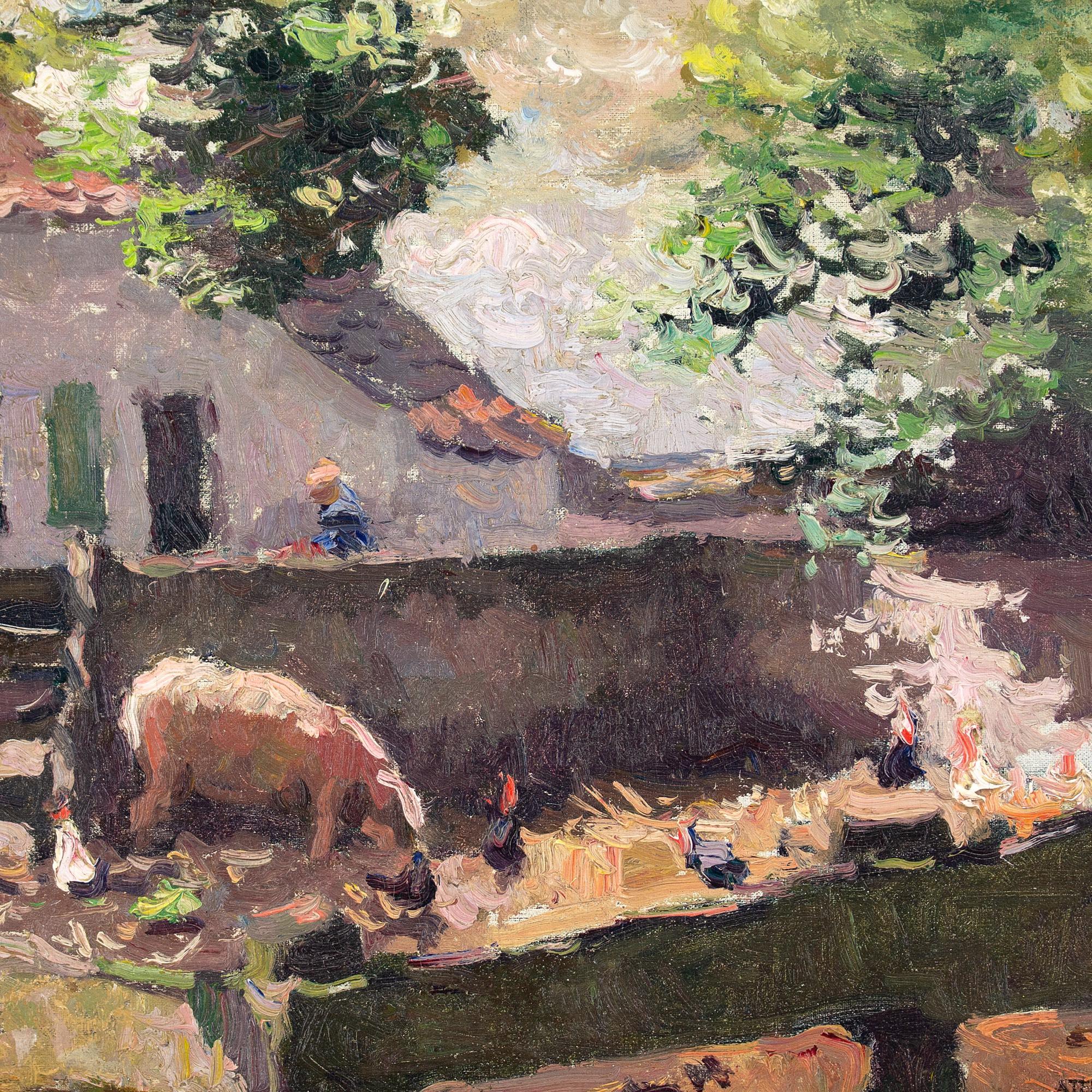 Isidore Verheyden, Study Of A Farmyard, Oil Painting For Sale 6