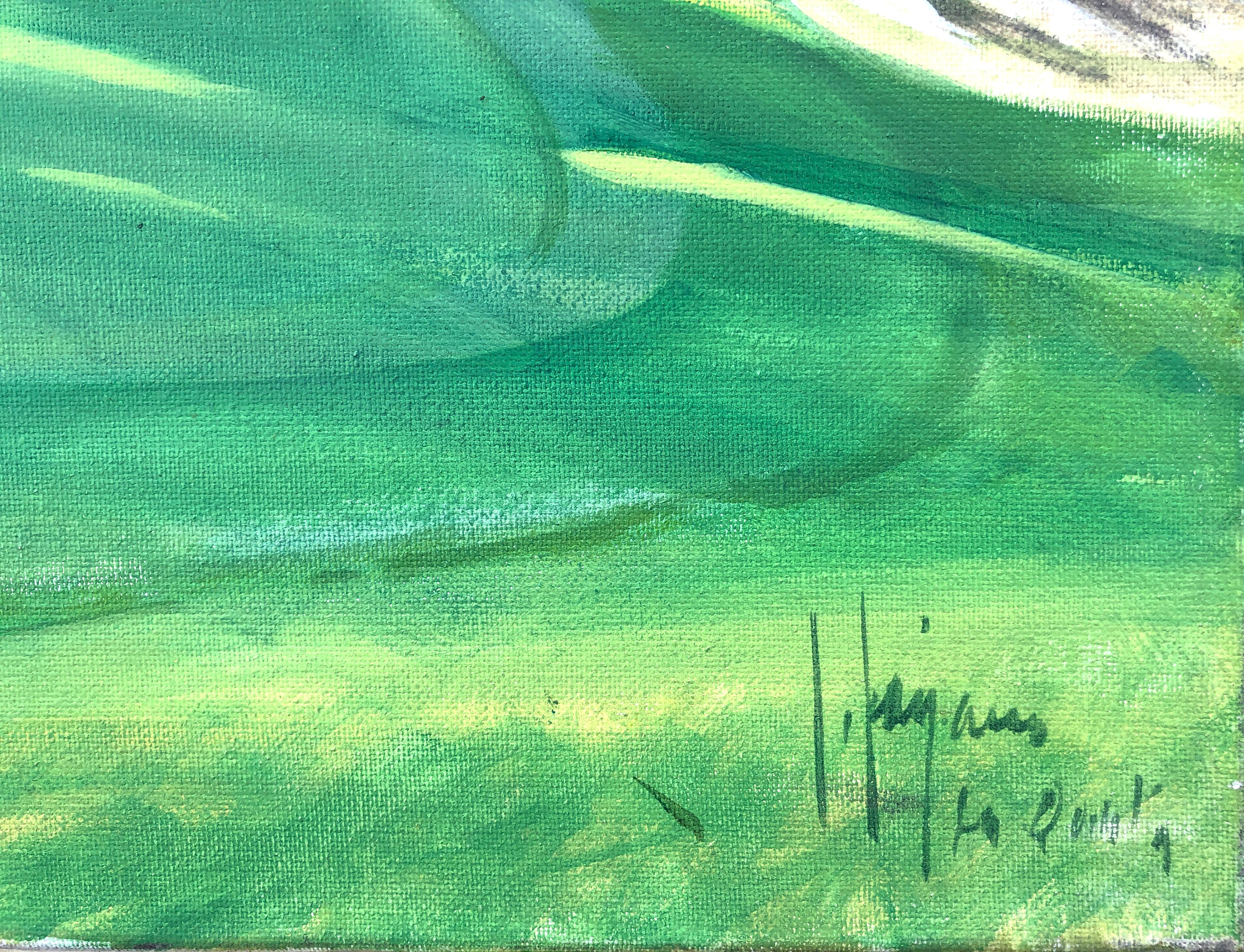 Huile sur toile La Quinta golf Marbella, Espagne, paysage écossais - Painting de Isidoro Lazaro