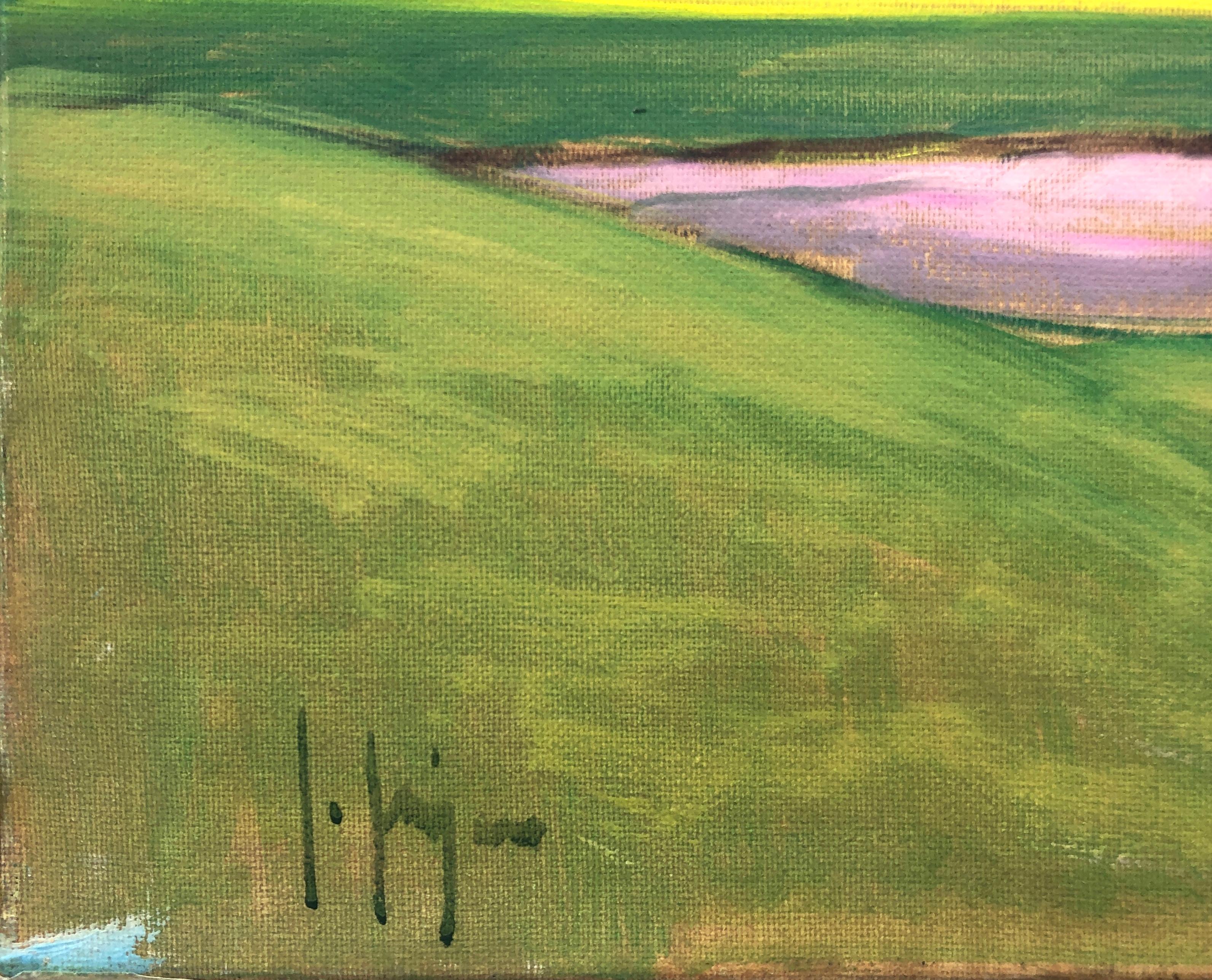 Huile sur toile La Quinta golf Marbella, Espagne, paysage écossais - Painting de Isidoro Lazaro