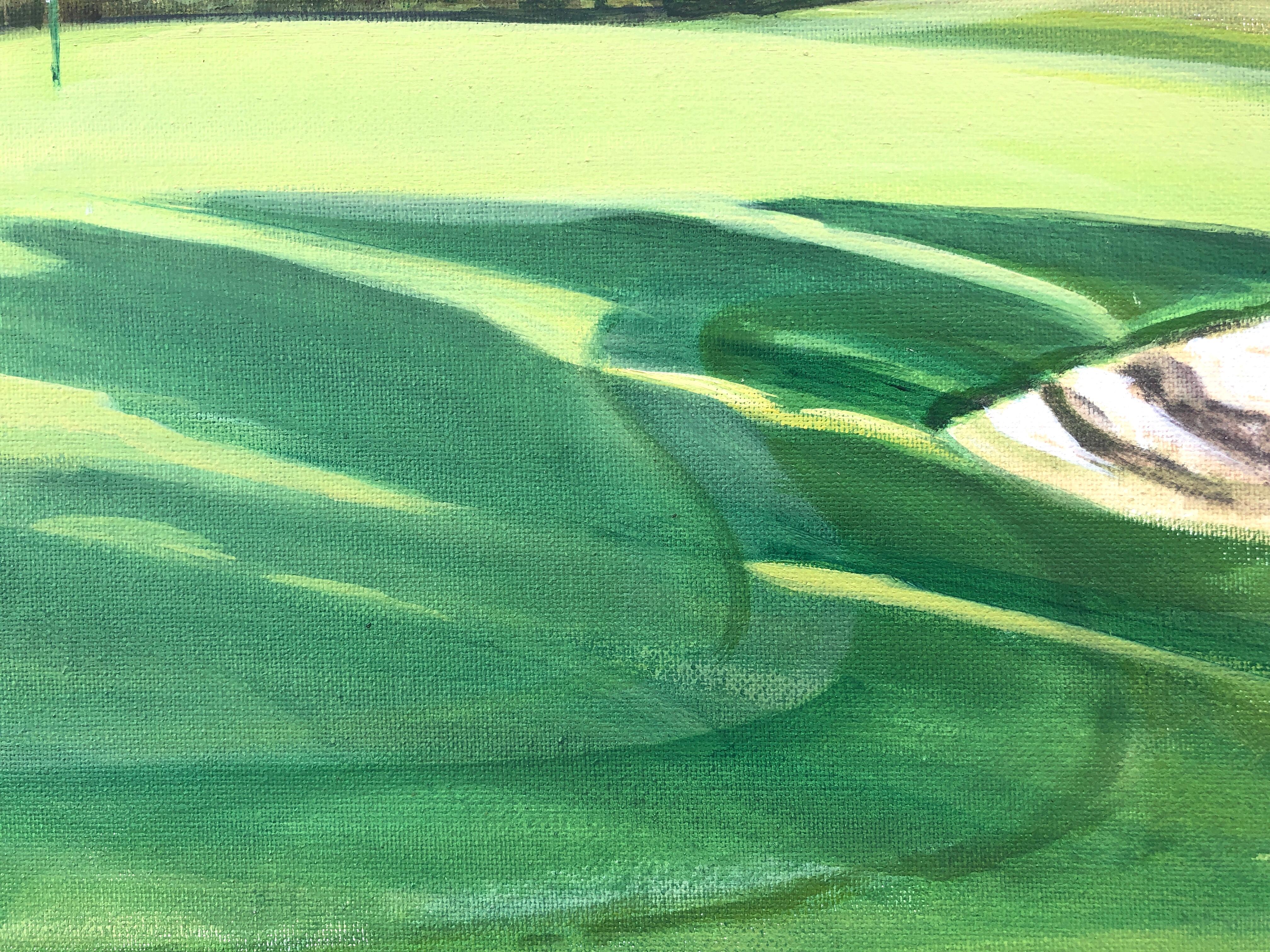 Huile sur toile La Quinta golf Marbella, Espagne, paysage écossais - Postmoderne Painting par Isidoro Lazaro