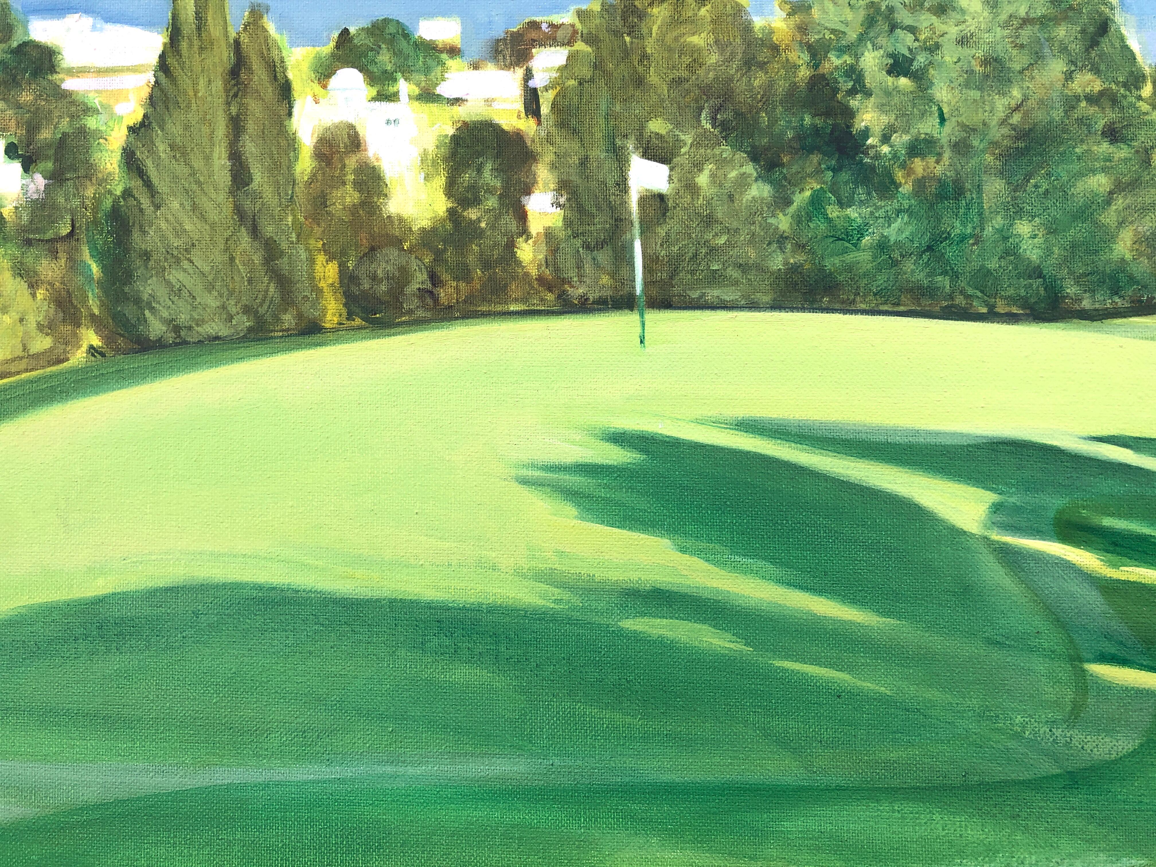 Huile sur toile La Quinta golf Marbella, Espagne, paysage écossais en vente 2