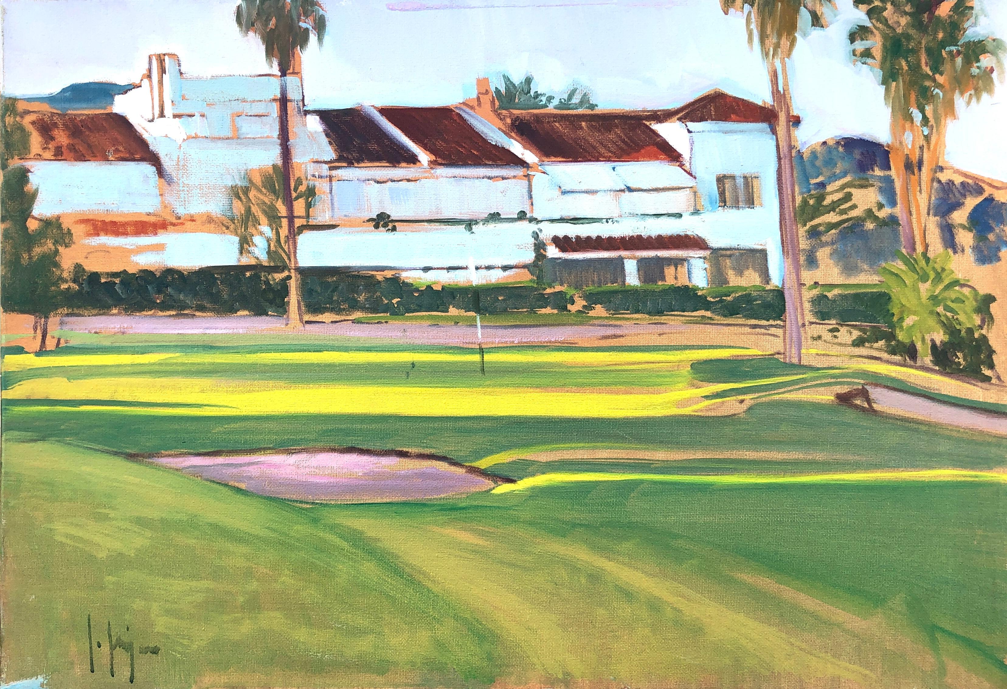 Huile sur toile La Quinta golf Marbella, Espagne, paysage écossais