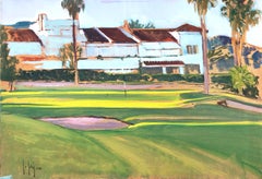 Huile sur toile La Quinta golf Marbella, Espagne, paysage écossais