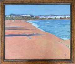 Marbella beach Spain spanish seascape mediterranean art oil on canvas