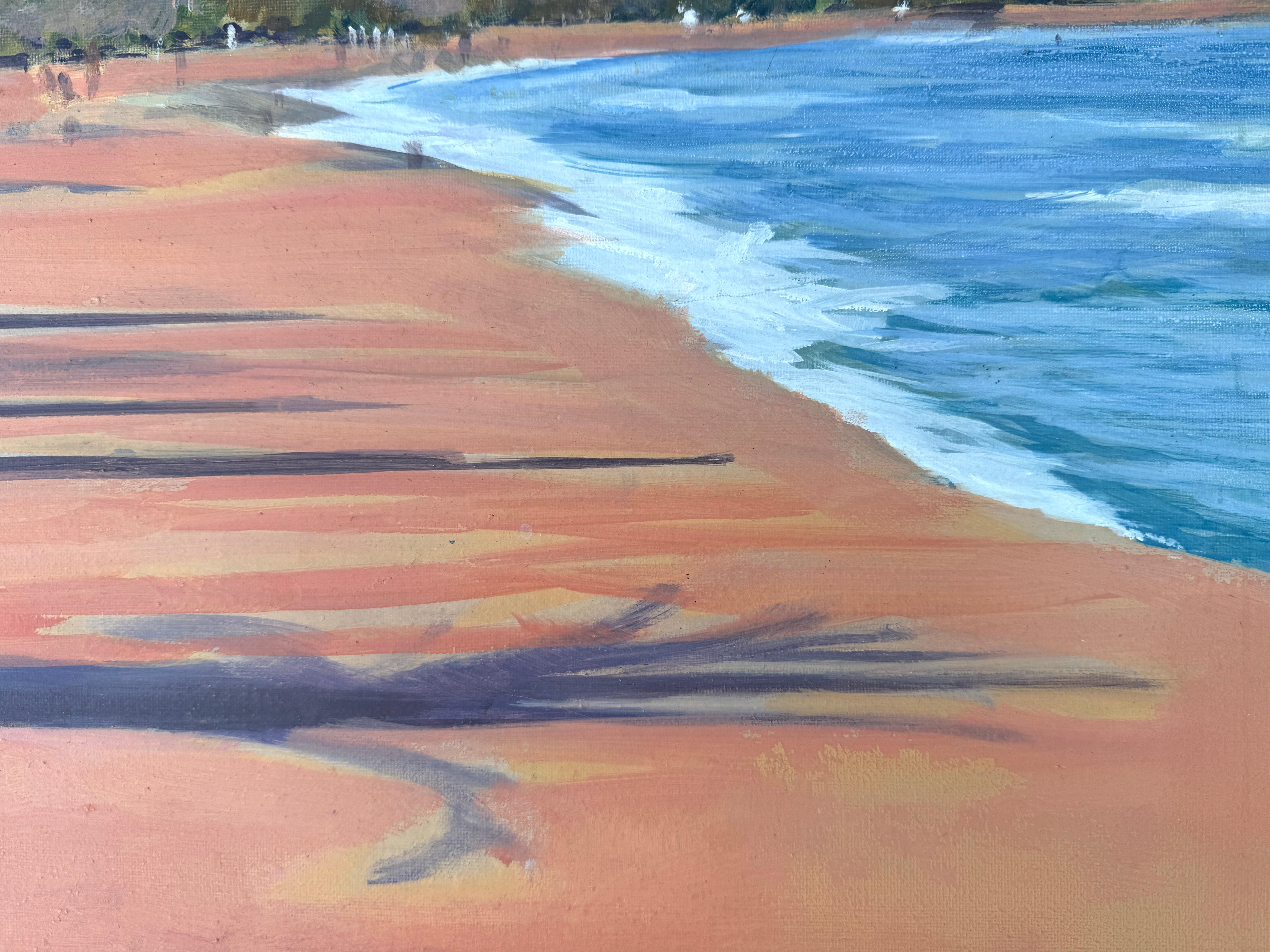 Marbella beach Spain spanish seascape mediterranean art oil on canvas For Sale 1
