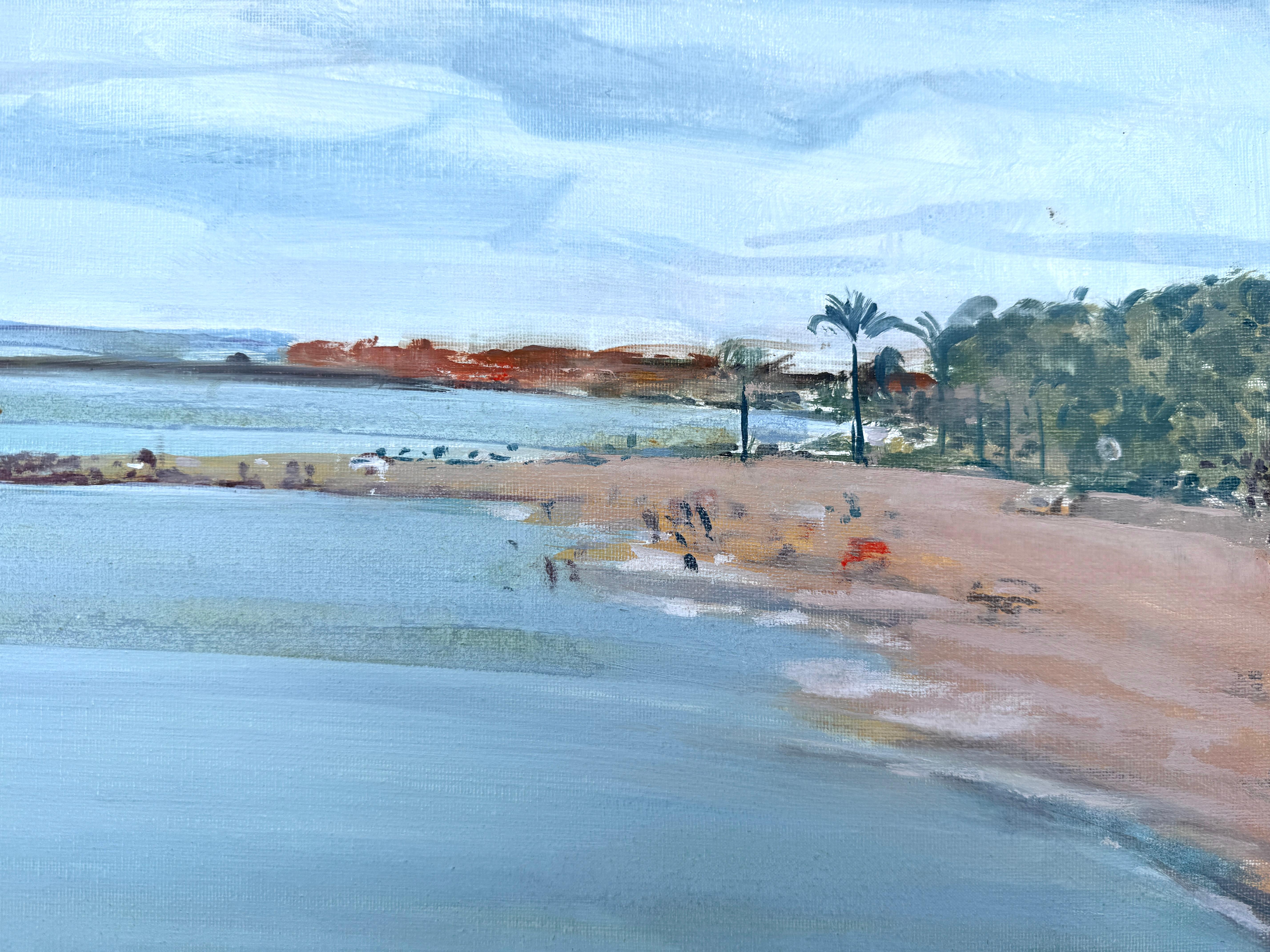 Marbella beach Spain spanish seascape mediterranean art oil on canvas For Sale 2