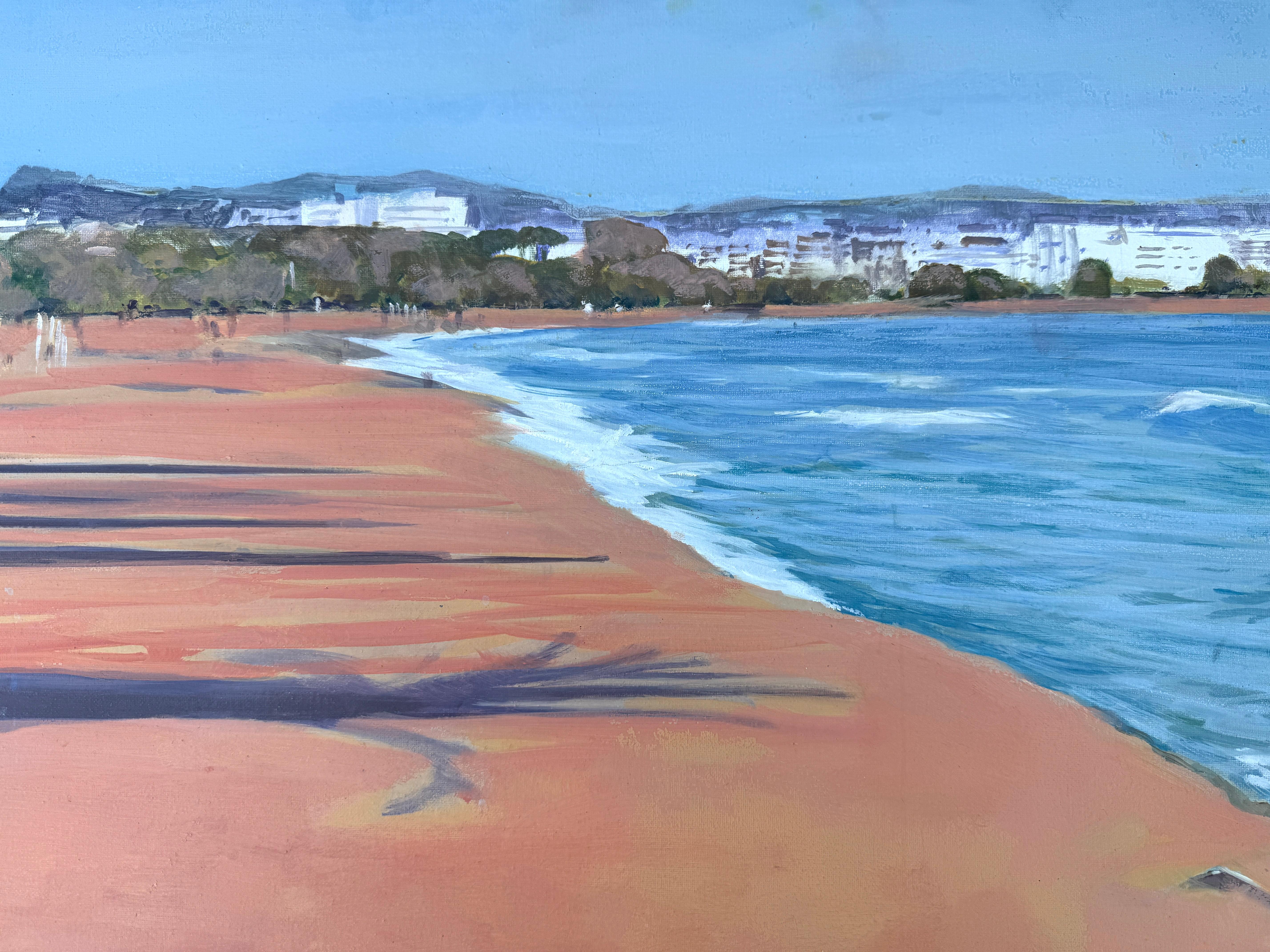 Marbella beach Spain spanish seascape mediterranean art oil on canvas For Sale 2