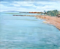 Marbella beach Spain spanish seascape mediterranean art oil on canvas
