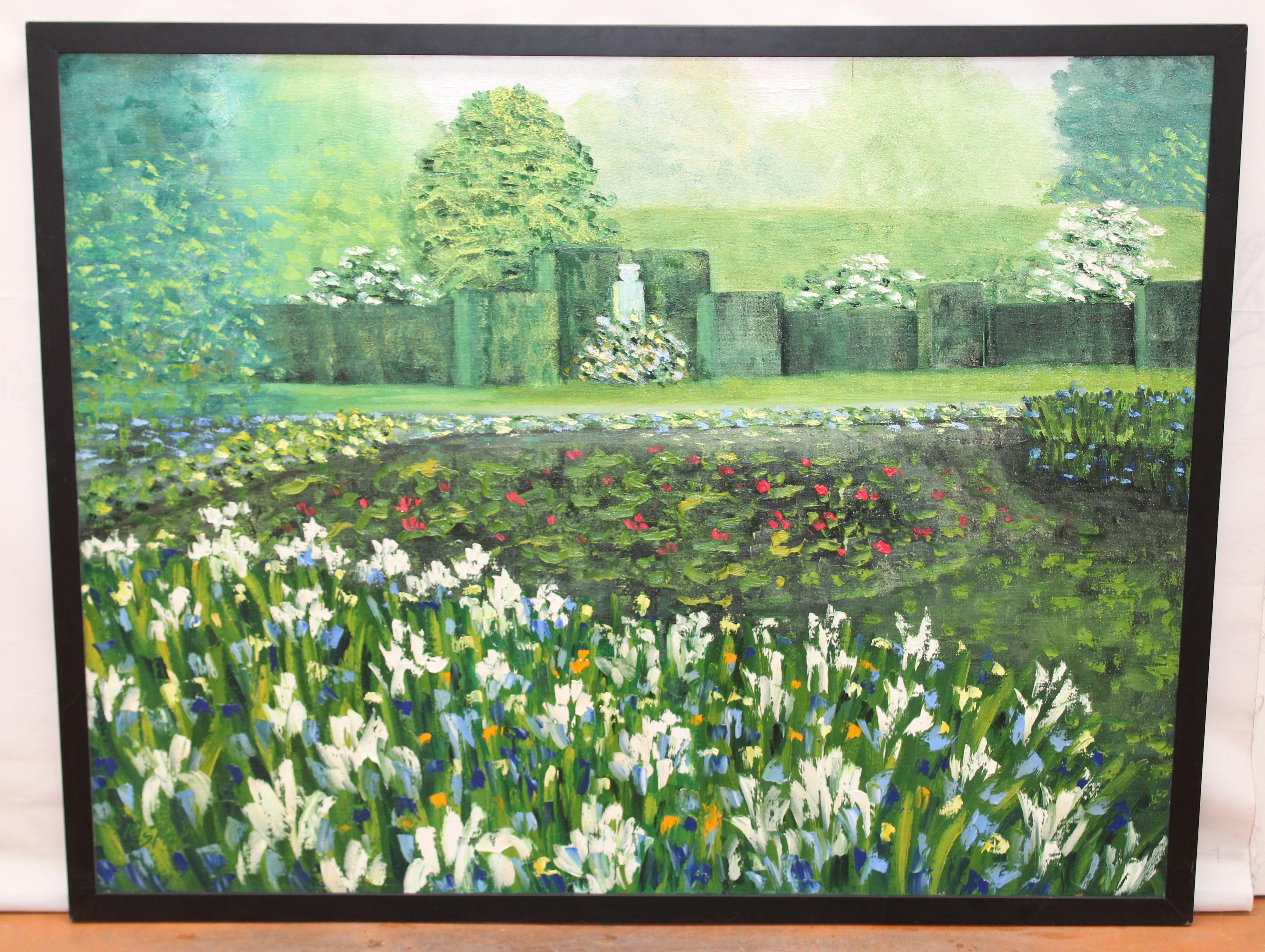 Óleo sobre tela - Jardín de Knightshayes - Año 2000 – Painting von Isidre Cistaré