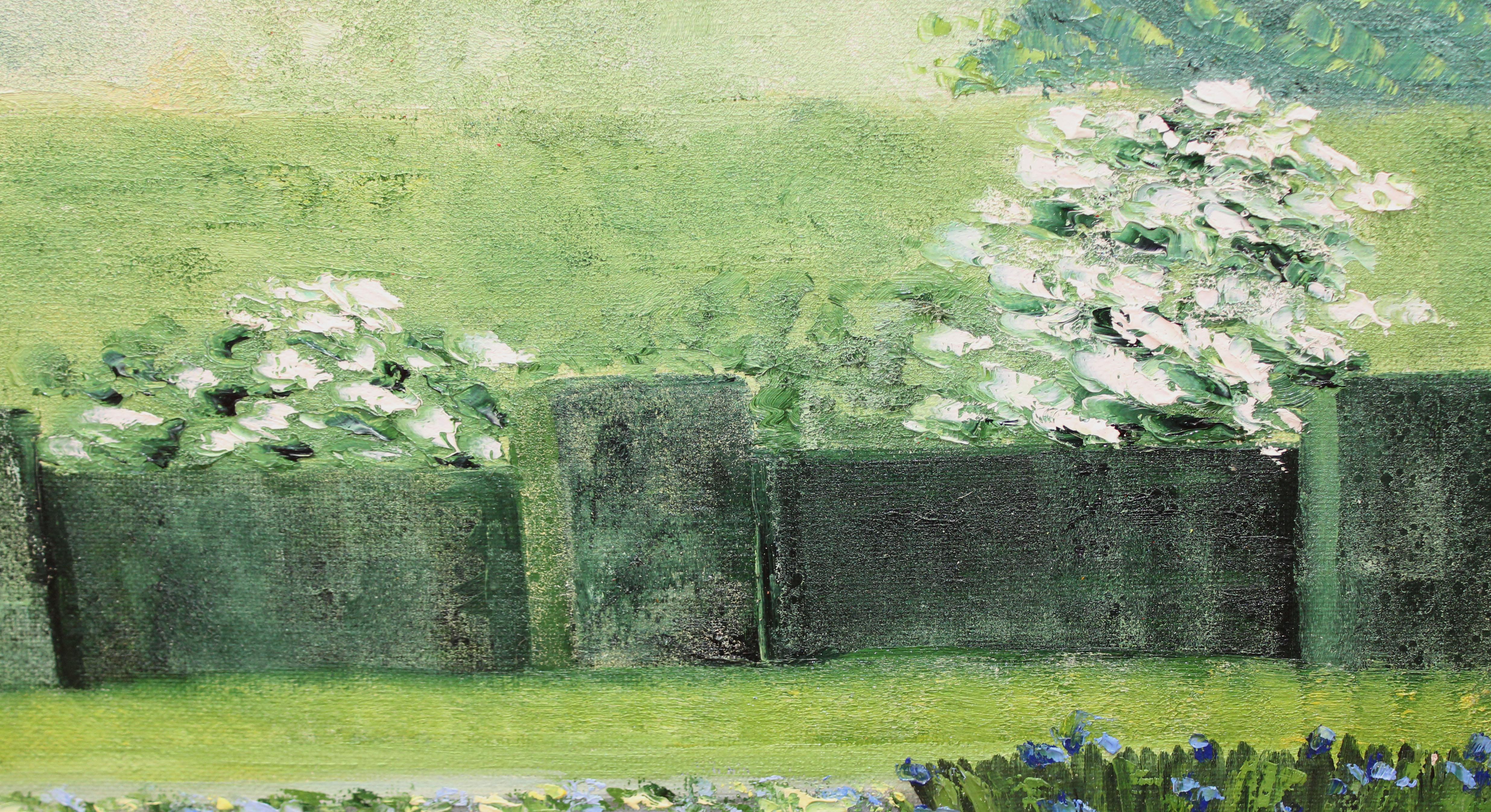 Óleo sobre tela - Jardín de Knightshayes - Año 2000 (Impressionismus), Painting, von Isidre Cistaré