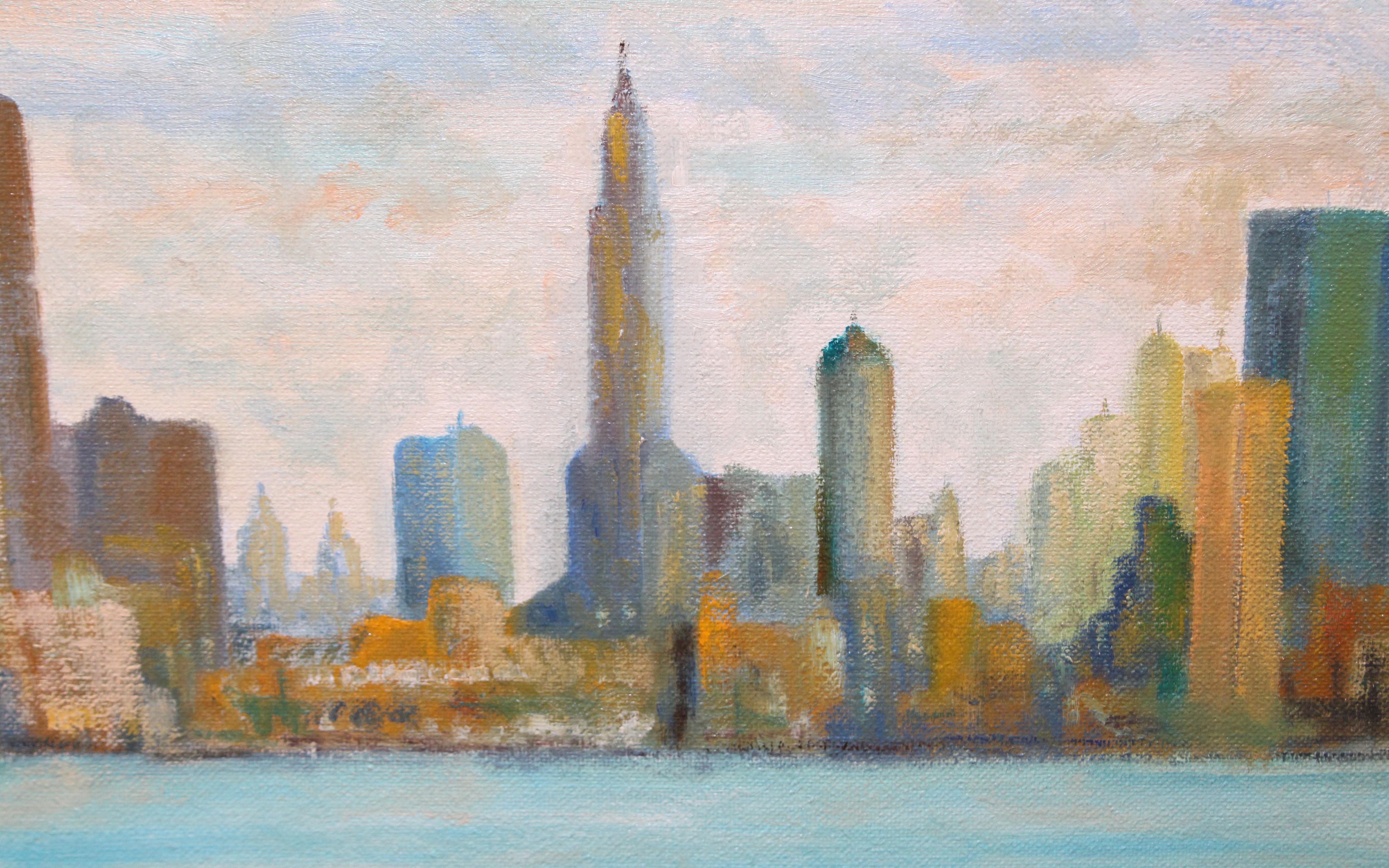 Óleo sobre tela - New York - Año 2002 (Grau), Landscape Painting, von Isidre Cistaré