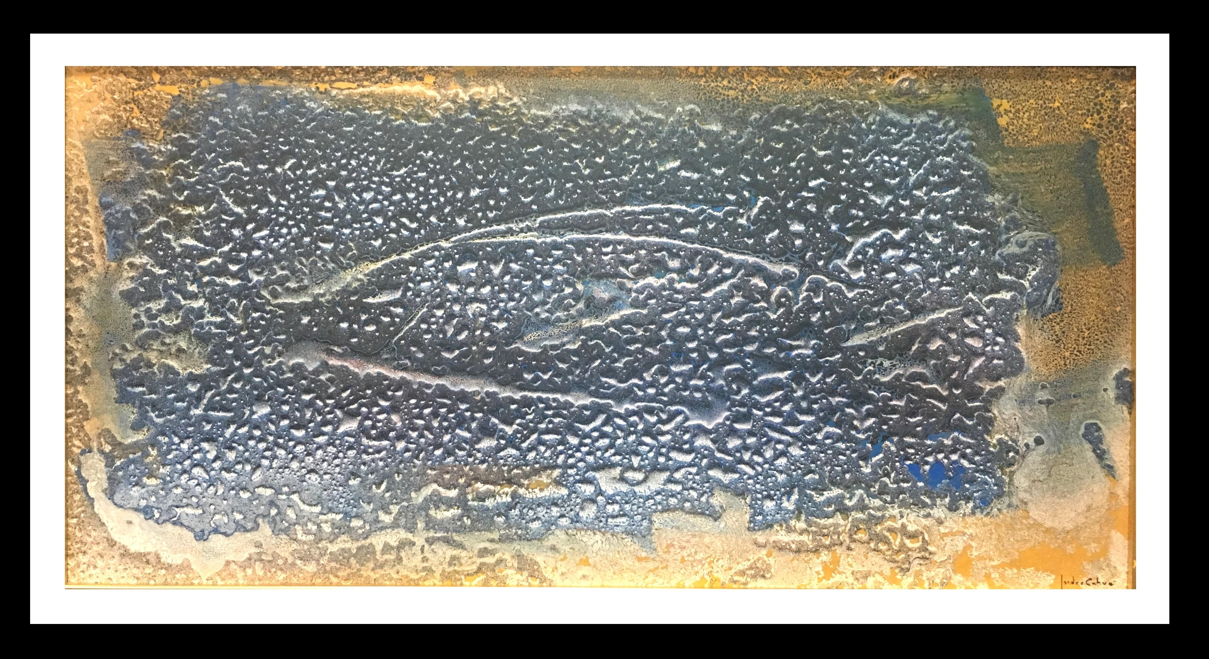 Abstract Painting Isidro Cahue - Cahue    poissons de la mer   original abstrait acrylique  peinture 