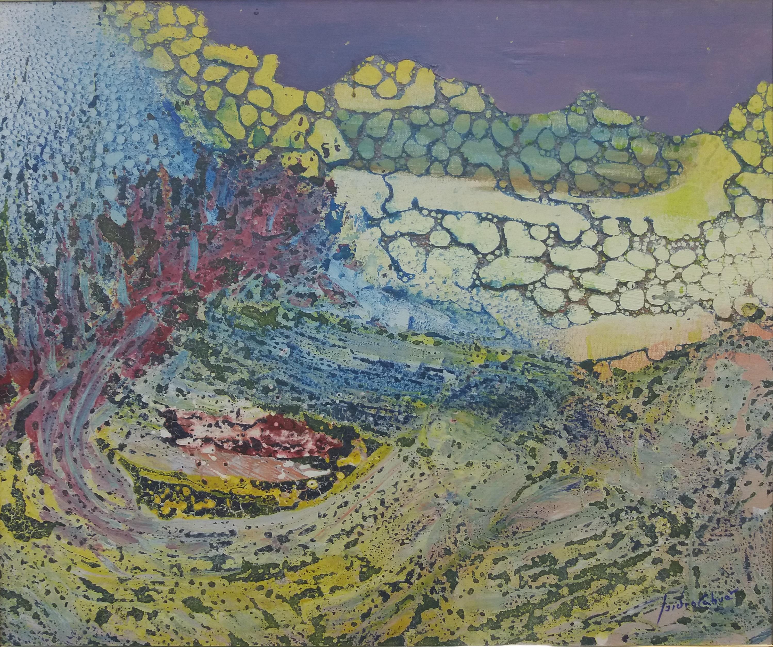  drops effect  abstract. original. acrylic canvas painting. 
Artwork by Spanish artist ISIDRO CAHUE.

The personality of the artist is reflected in different fields of art. His concern for the subject, his experience, his interest in discovering new