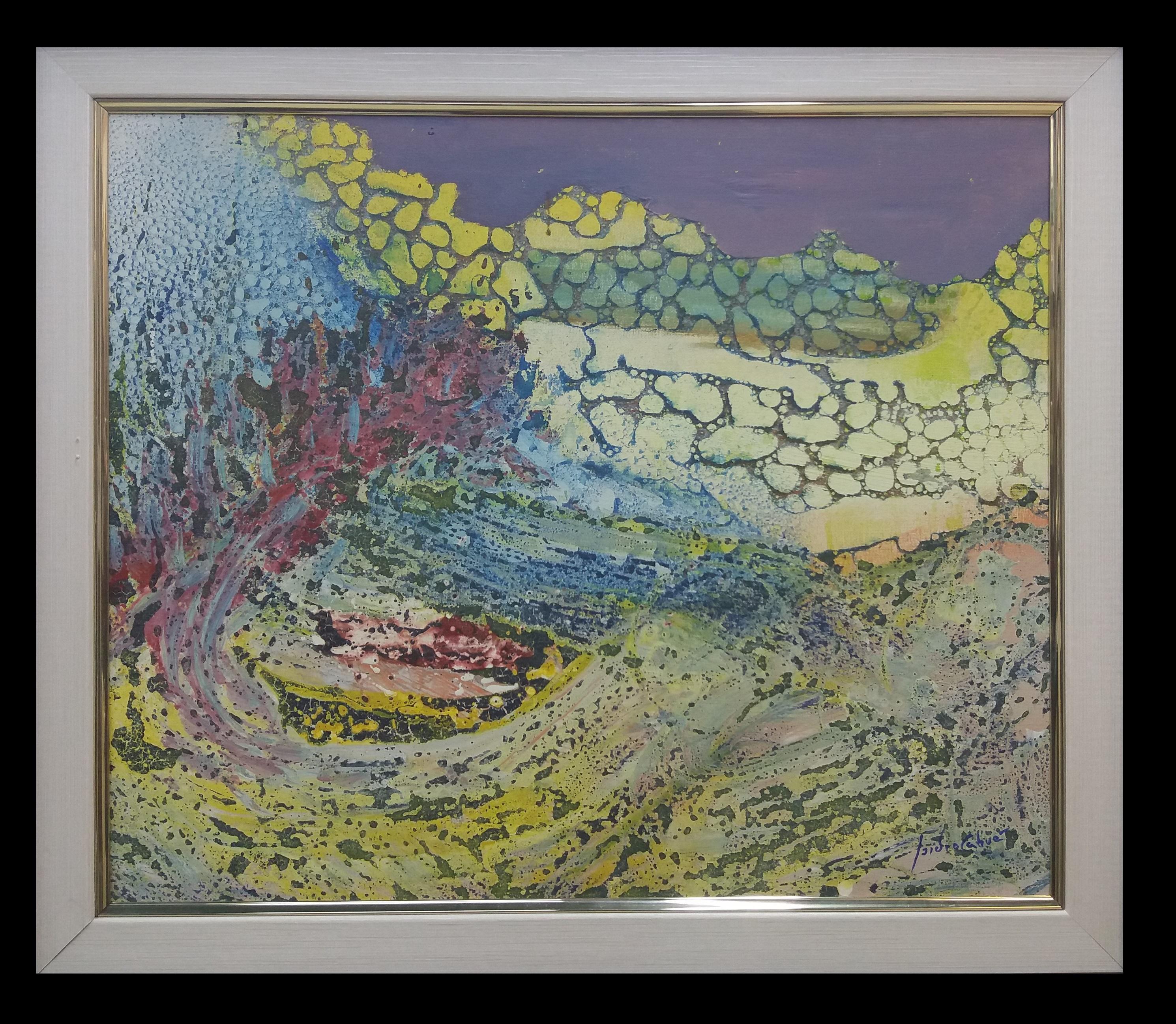 Isidro Cahue Abstract Painting - Cahue  drops effect  abstract. original. acrylic canvas painting