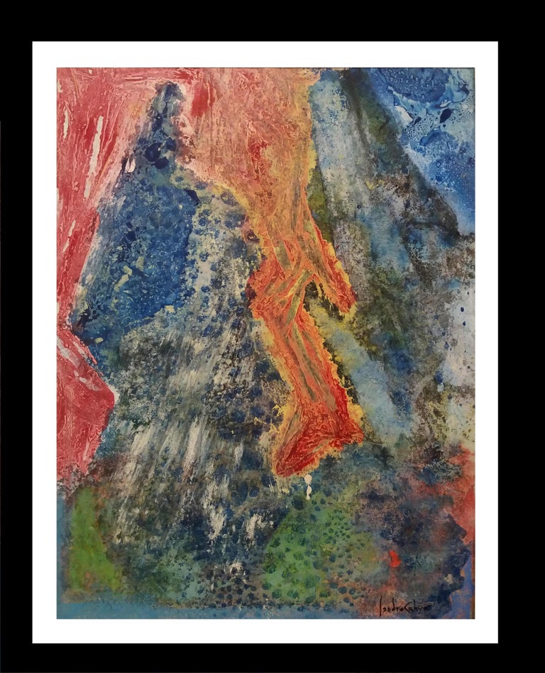 Isidro Cahue Colors Original Abstract Paper Acrylic Painting