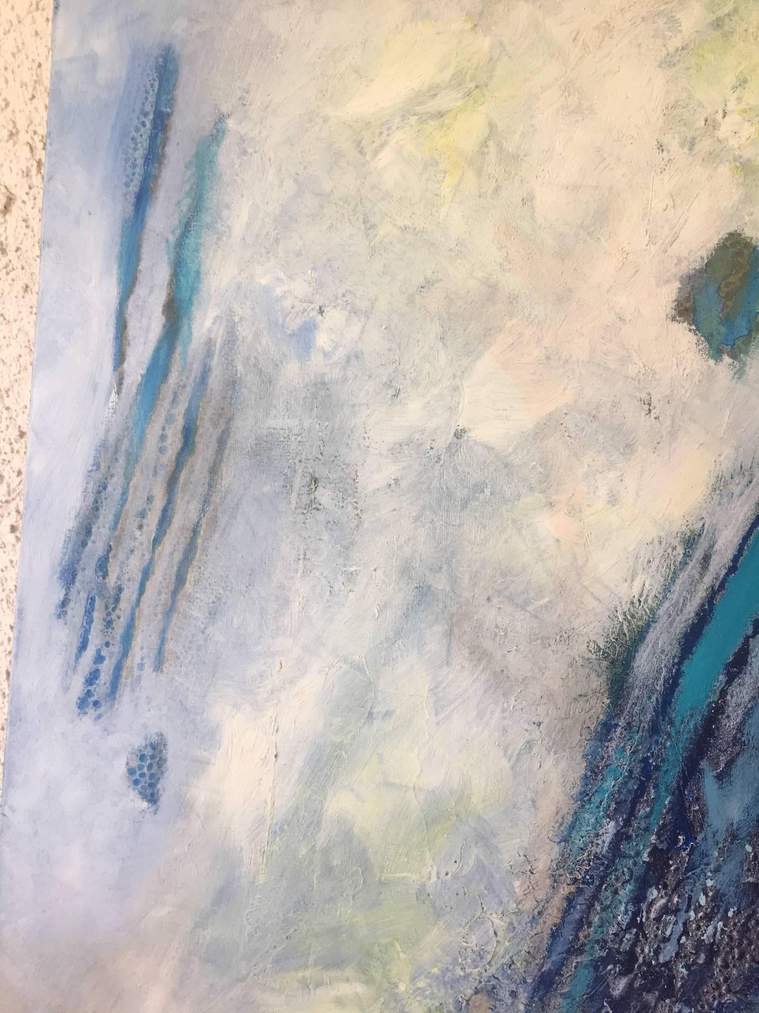 I Cahue   Paysage Foggy. Peinture abstraite originale sur toile à l'acrylique en vente 1