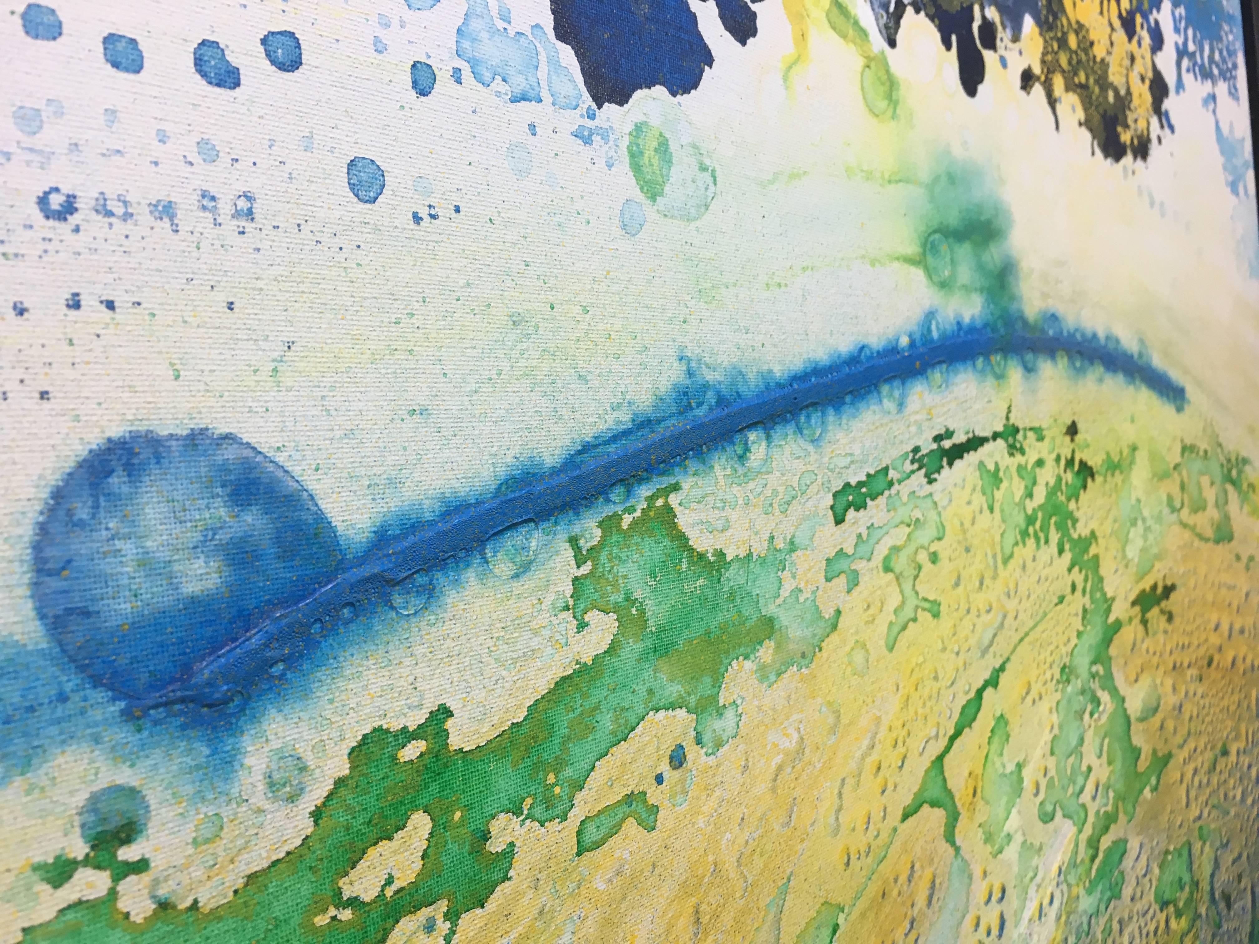 I. Cahue  paysage    peinture acrylique abstraite originale sur toile en vente 2