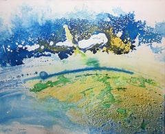 I. Cahue 8 Landschaft original abstrakte Acryl Leinwand Gemälde