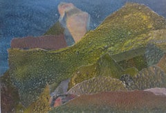 I Cahue Effect des gouttes bleues Peinture abstraite originale en papier acrylique