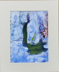 I. Cahue  Blue mountain colors- original abstract paper acrylic painting