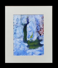 I. Cahue  Blue mountain colors- original abstract paper acrylic painting