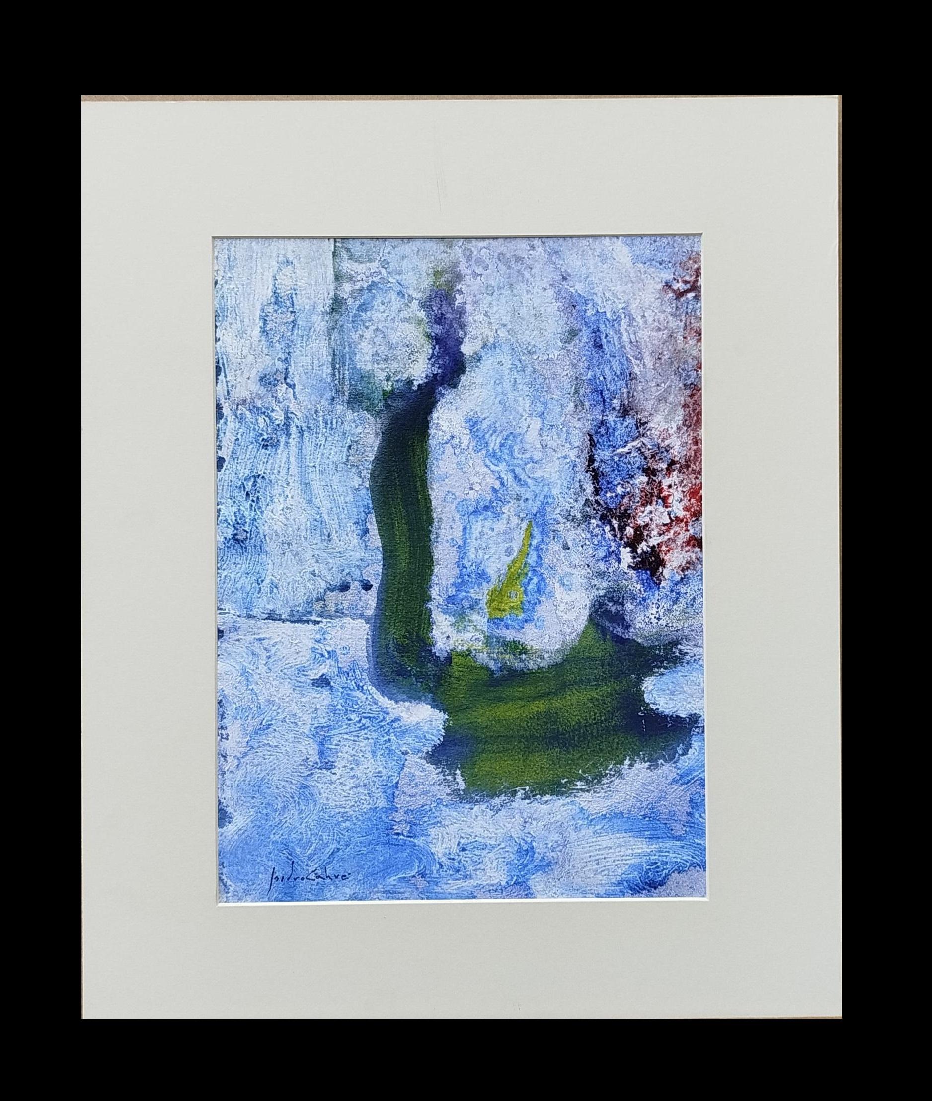 I. Cahue Blue mountain colors- original abstract paper acrylic painting