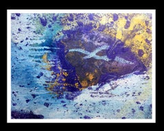 I. Cahue  Blu  Rocce  Mare  tela acrilica astratta originale