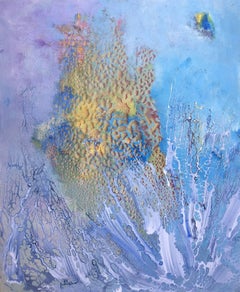 I. Cahue   Blue  Sea Bottom   Sea and Stone- original abstract