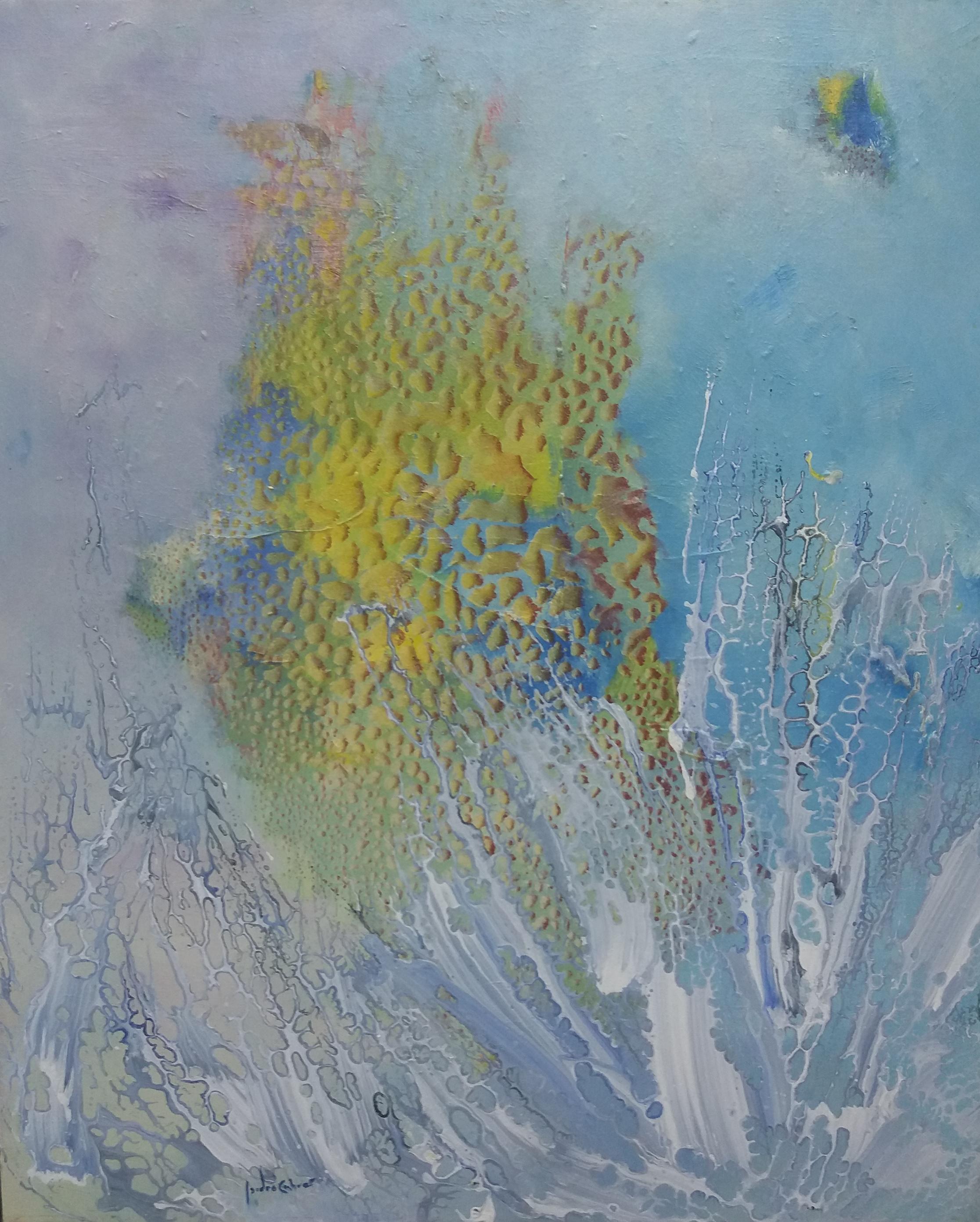 I. Cahue Blue  Sea Bottom   Sea and Stone- original abstract  For Sale 2