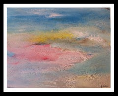 I. Cahue.  Colors. landscape original abstract acrylic paper painting