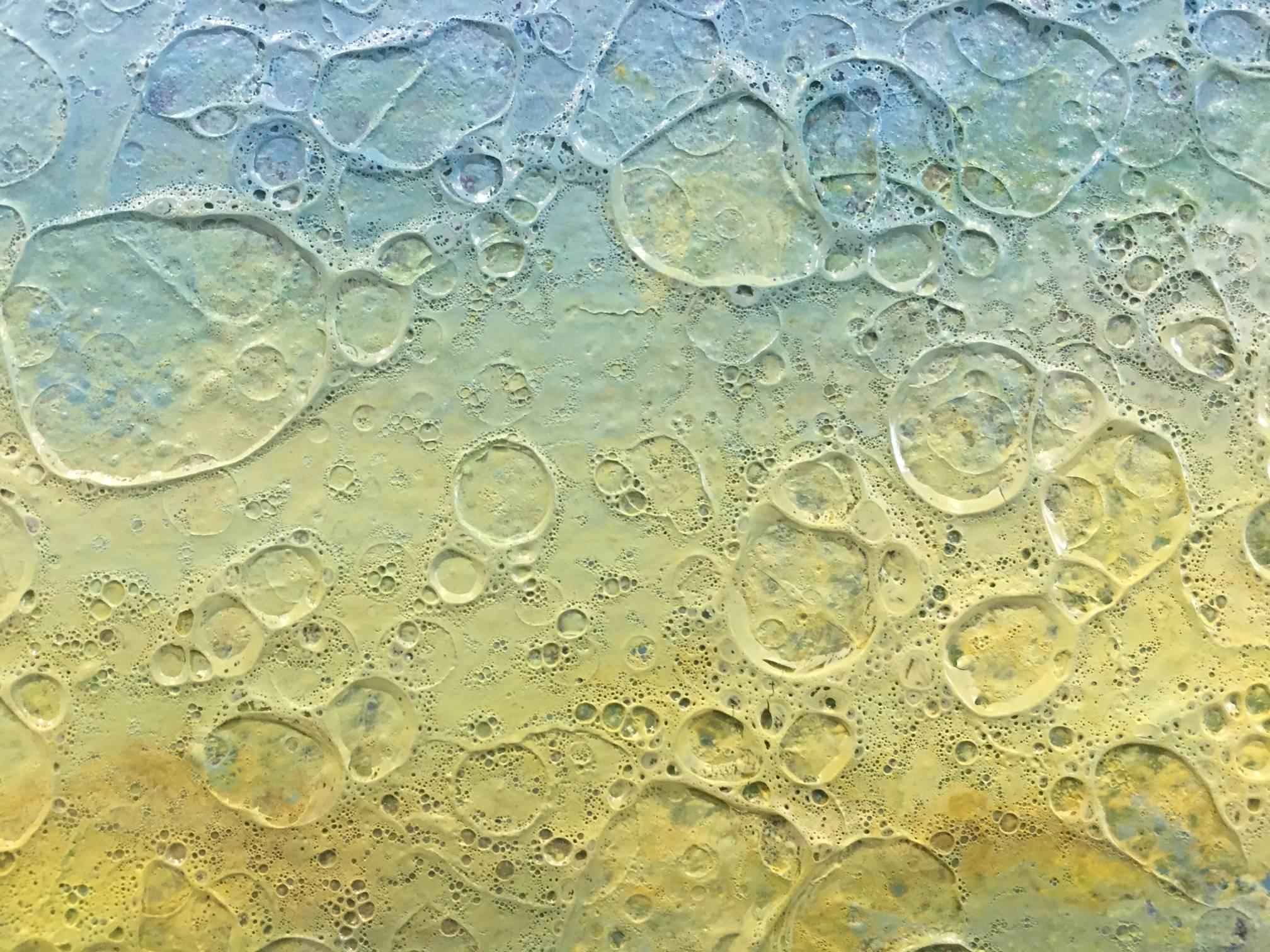 I. Cahue.  Colors. landscape original abstract acrylic paper painting - Abstract Painting by Isidro Cahue