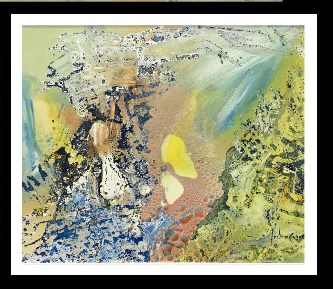 Isidro Cahue Abstract Painting - I. Cahue   Colors   original abstract acrylic canvas painting 