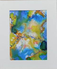 I. Cahue Farben original abstrakte Papier-Acrylmalerei