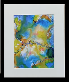 I. Cahue Farben original abstrakte Papier-Acrylmalerei