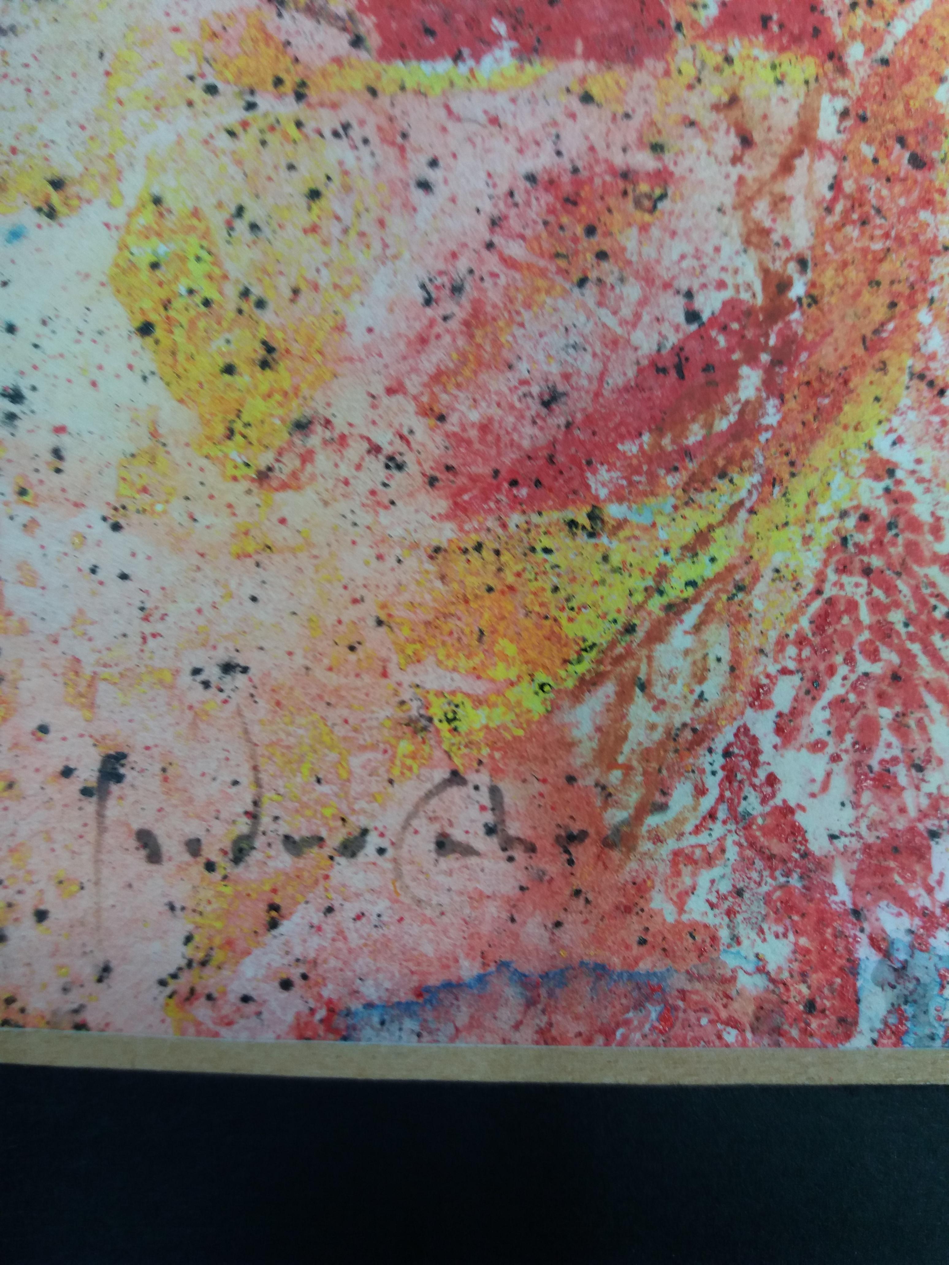 I Cahue Drops Effect    original. acrylic paper painting - Abstract Painting by Isidro Cahue