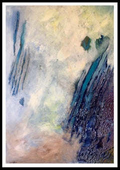 « I Cahue : Paysage brumeux ». Peinture abstraite originale à l'acrylique sur toile