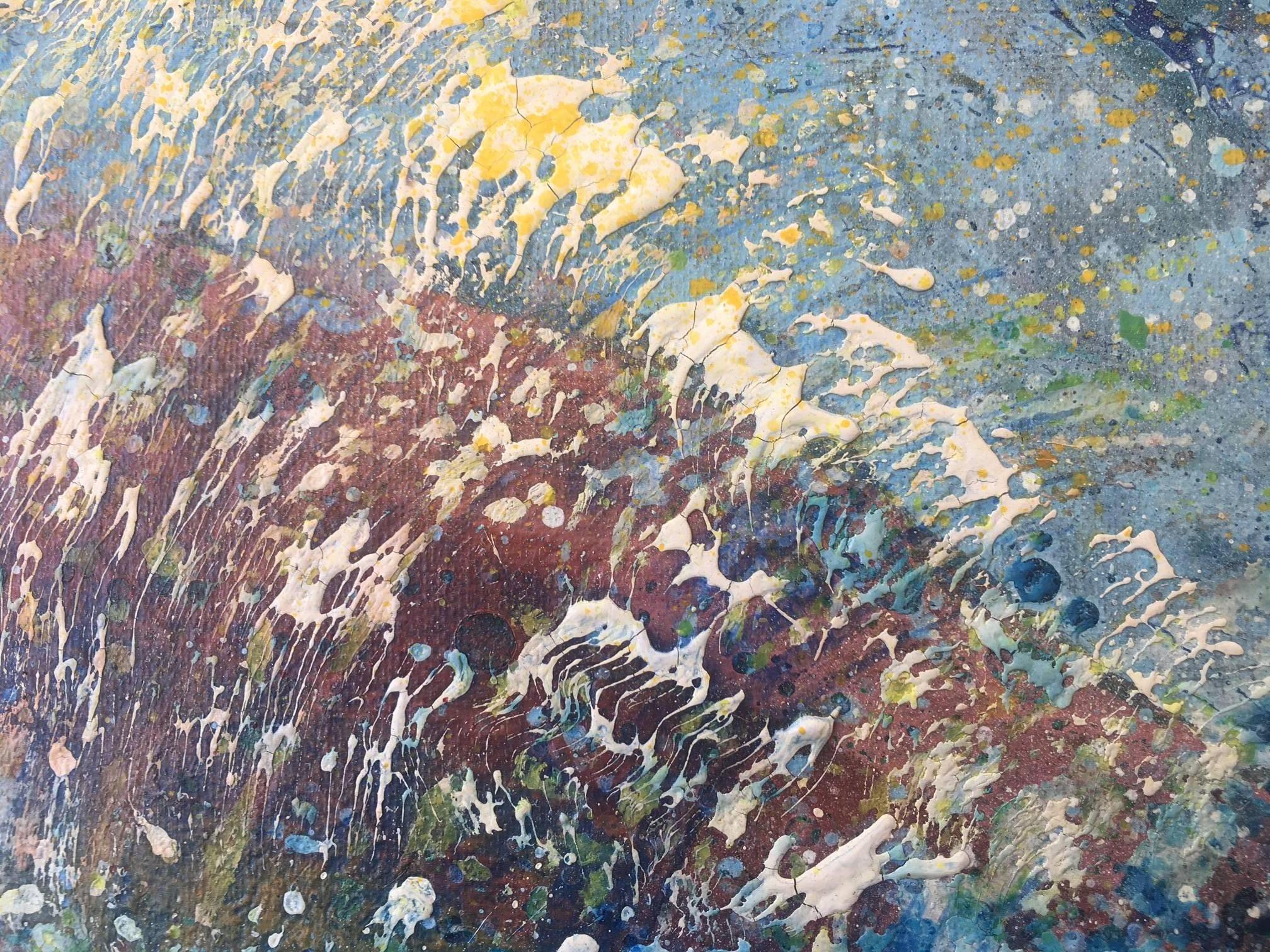 I. Cahue  Mer et plage  abstrait. original. peinture acrylique sur toile - Painting de Isidro Cahue