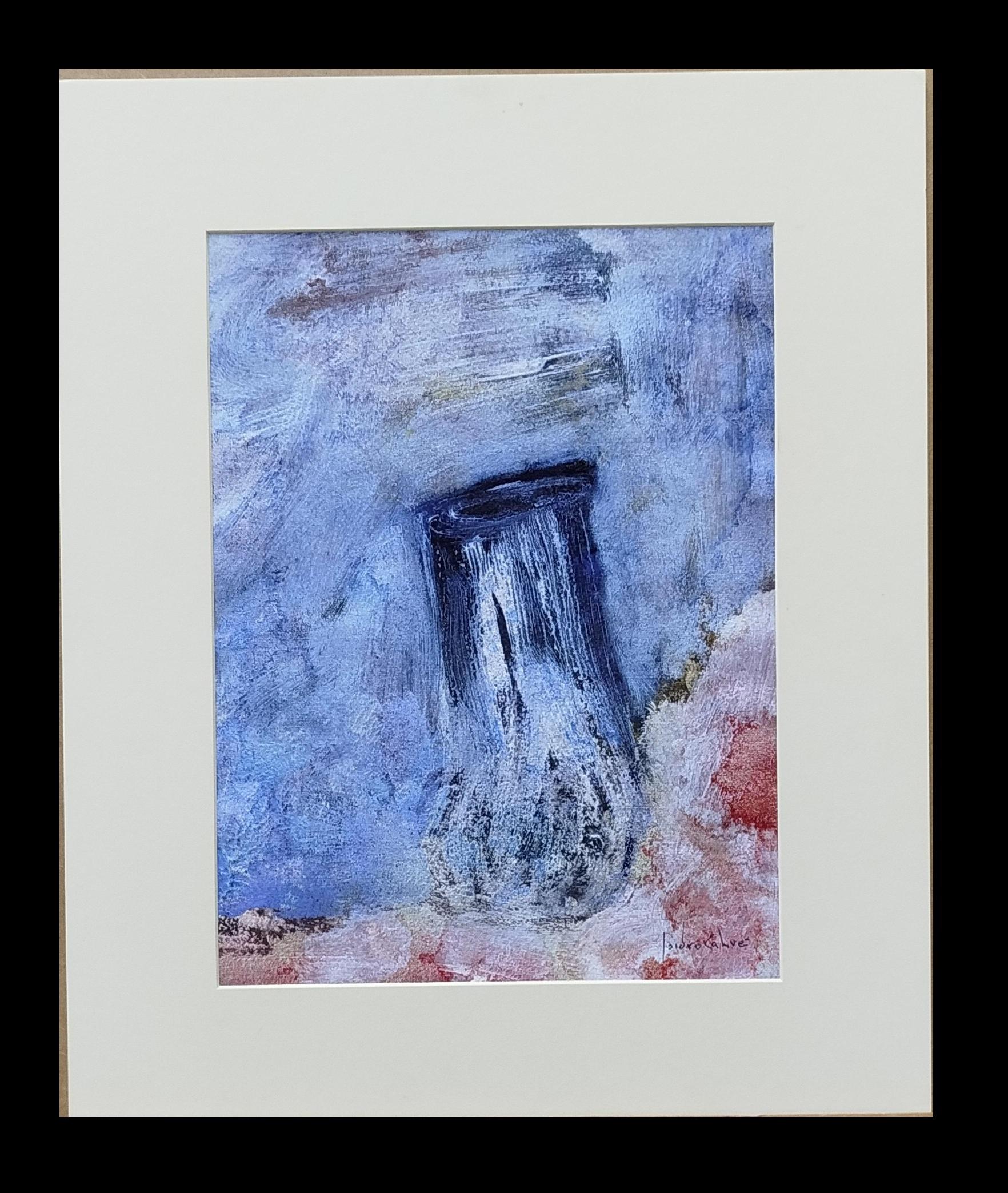 Isidro Cahue Abstract Painting - I Cahue Vertical Little inside II  original abstract paper acrylic painting